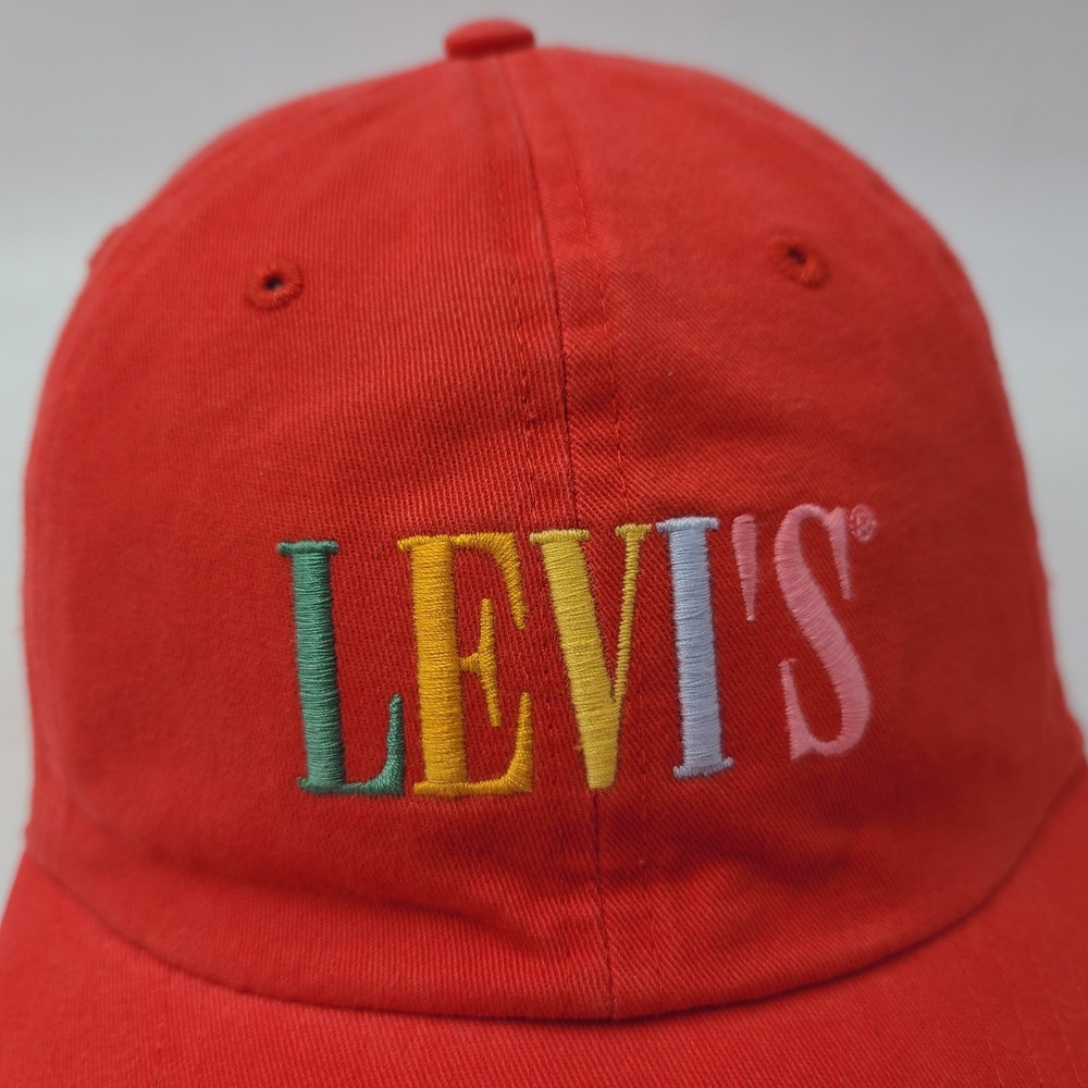 Levis Hat Snapback Red Multi-Color Embroidered Logo Casual Cotton Baseball Men - Picture 4 of 14